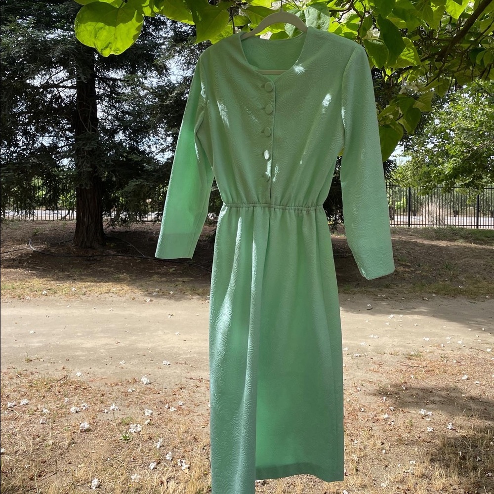 Vintage mint green textured dress